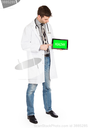 Image of Doctor holding tablet - Healthy