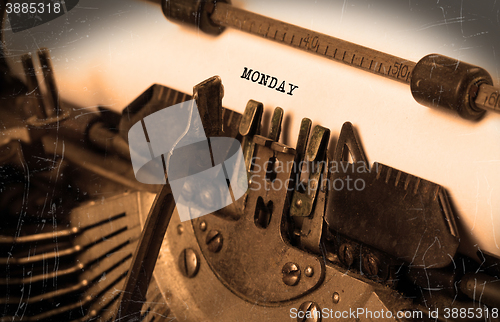Image of Monday typography on a vintage typewriter