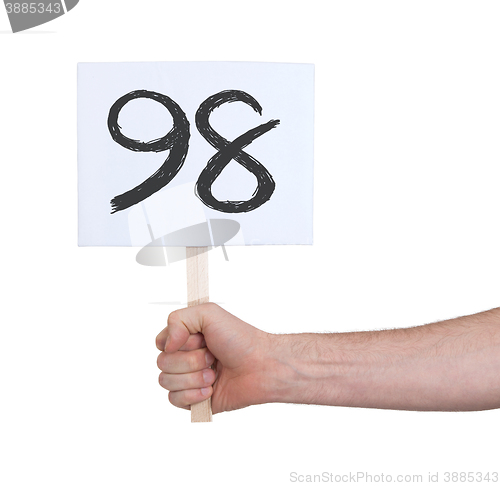 Image of Sign with a number, 98