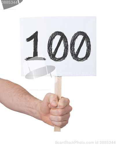 Image of Sign with a number, 100