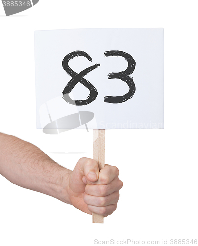 Image of Sign with a number, 83