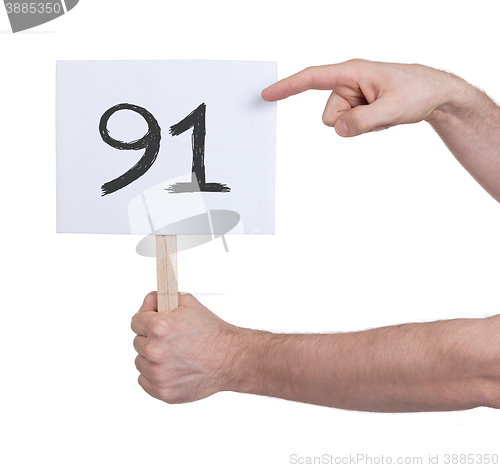 Image of Sign with a number, 91