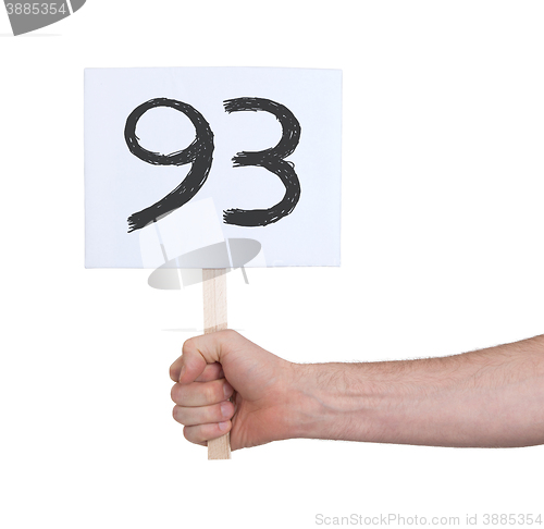 Image of Sign with a number, 93