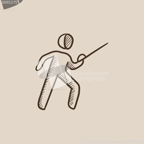 Image of Fencing sketch icon.