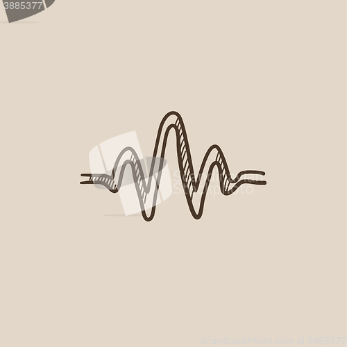 Image of Sound wave sketch icon.