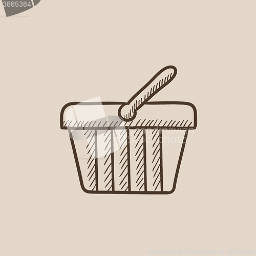 Image of Shopping basket sketch icon.