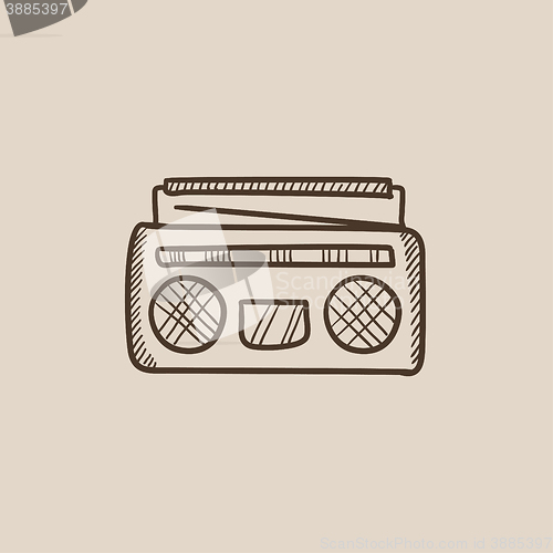 Image of Radio cassette player sketch icon.
