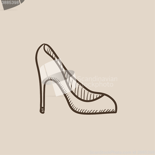 Image of Heel shoe sketch icon.