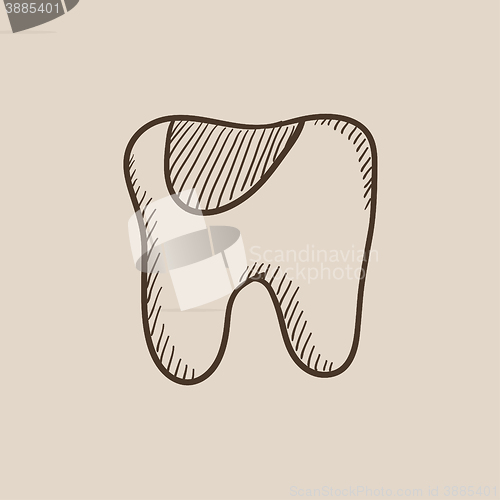 Image of Tooth decay sketch icon.