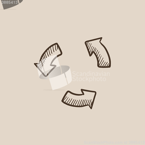 Image of Replay button sketch icon.