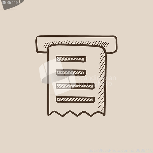 Image of Receipt sketch icon.