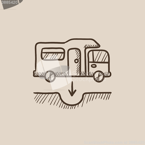 Image of Motorhome and sump sketch icon.