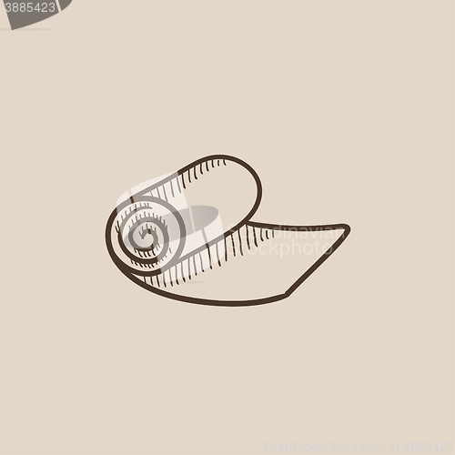 Image of Camping carpet sketch icon.