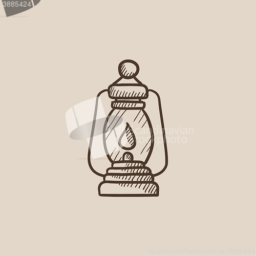 Image of Camping lantern sketch icon.