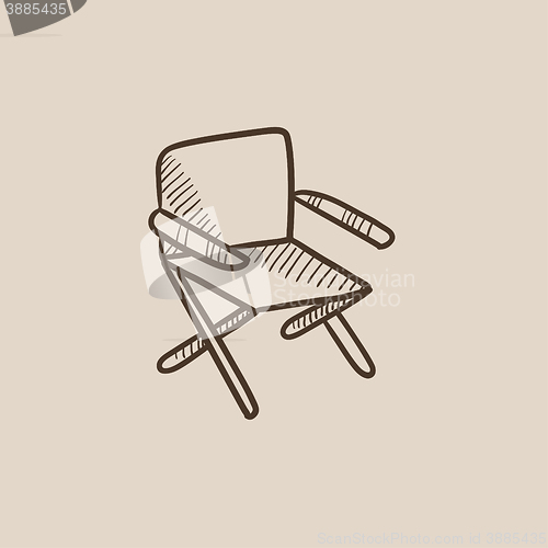 Image of Folding chair sketch icon.