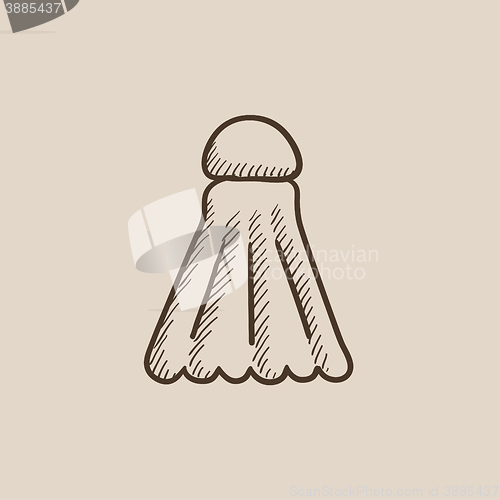 Image of Shuttlecock sketch icon.
