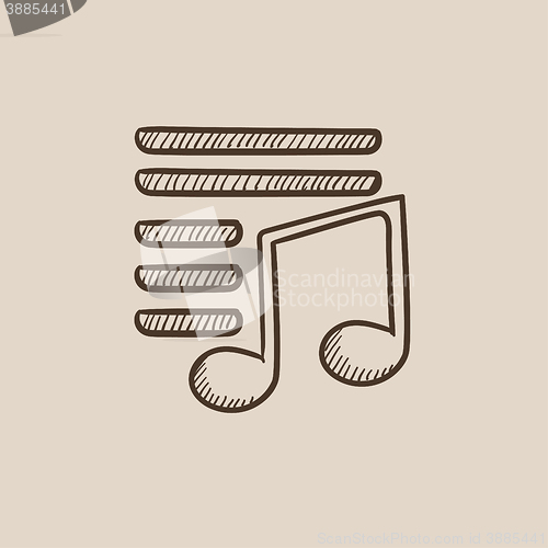 Image of Musical note sketch icon.