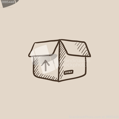 Image of Carton package box sketch icon.