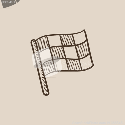 Image of Checkered flag sketch icon.