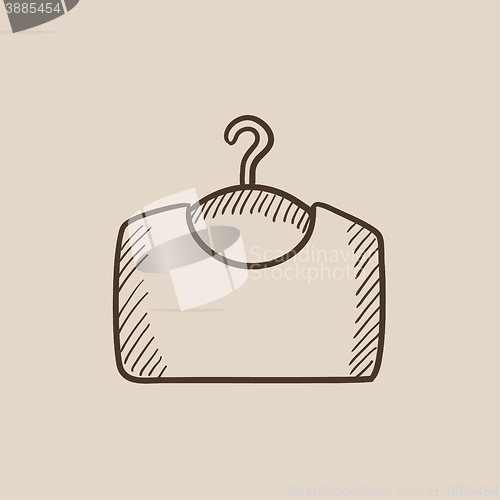 Image of Sweater on hanger sketch icon.