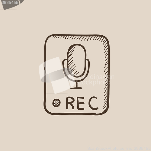 Image of Record button sketch icon.