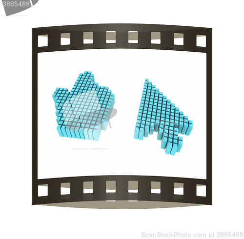 Image of Set of Link selection computer mouse cursor on white background. The film strip