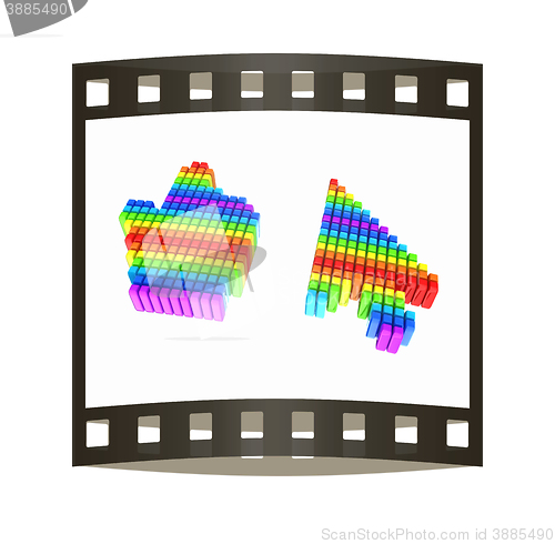 Image of Set of Link selection computer mouse cursor on white background. The film strip