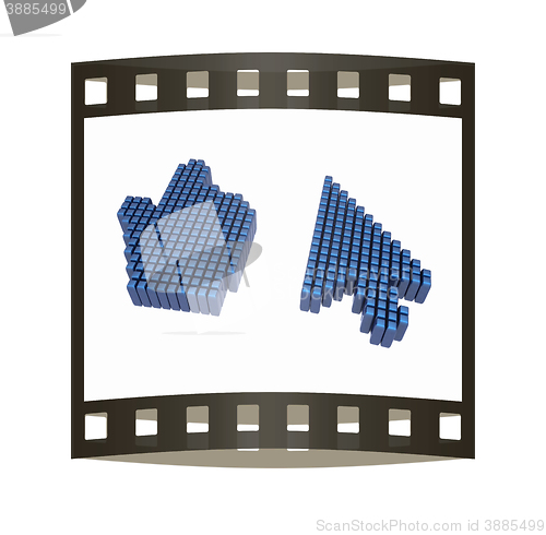 Image of Set of Link selection computer mouse cursor on white background. The film strip