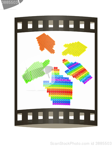 Image of Set of Link selection computer mouse cursor on white background. The film strip