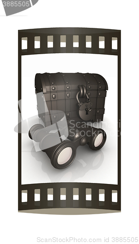 Image of binoculars and chest. The film strip