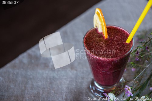 Image of smoothie from blueberry banana and orange juice