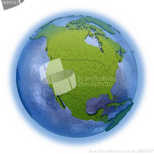 Image of North America on planet Earth