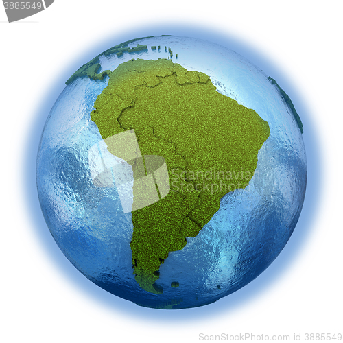 Image of South America on planet Earth