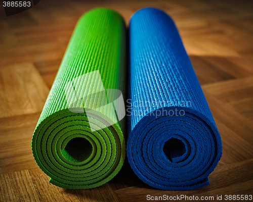 Image of Yoga mat on floor