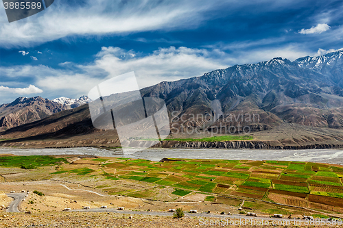 Image of Spiti valley and river in Himalayas