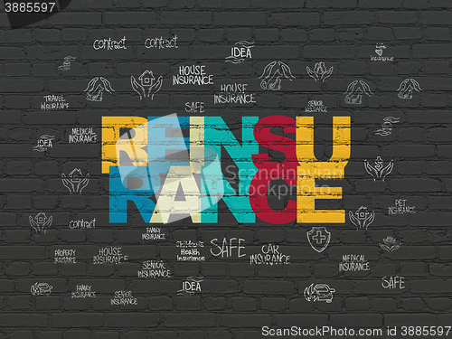 Image of Insurance concept: Reinsurance on wall background