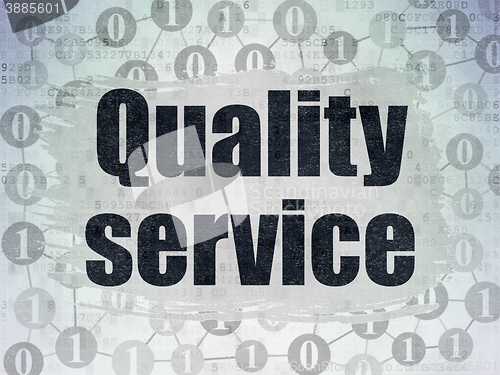 Image of Finance concept: Quality Service on Digital Data Paper background