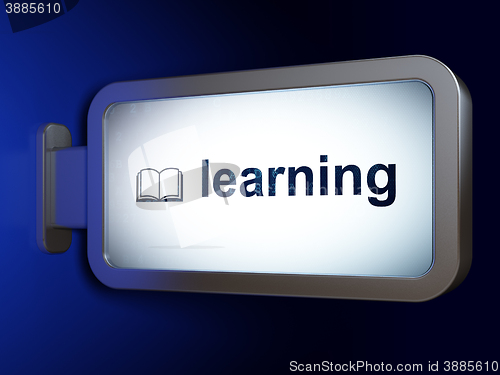 Image of Education concept: Learning and Book on billboard background