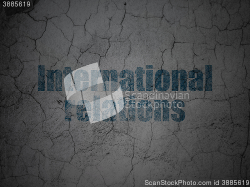 Image of Political concept: International Relations on grunge wall background