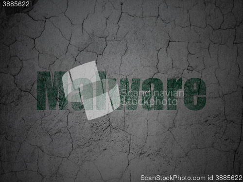 Image of Privacy concept: Malware on grunge wall background