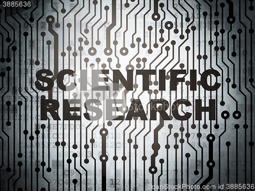 Image of Science concept: circuit board with Scientific Research