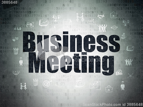 Image of Business concept: Business Meeting on Digital Data Paper background