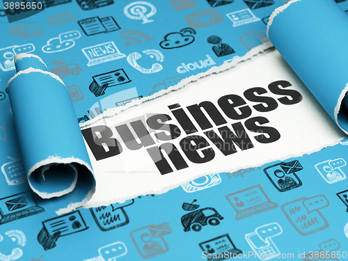 Image of News concept: black text Business News under the piece of  torn paper