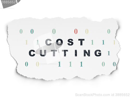 Image of Finance concept: Cost Cutting on Torn Paper background