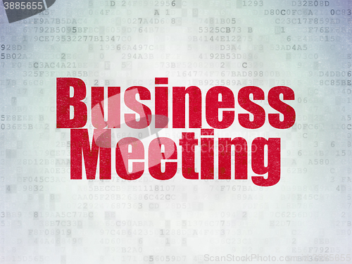 Image of Finance concept: Business Meeting on Digital Data Paper background