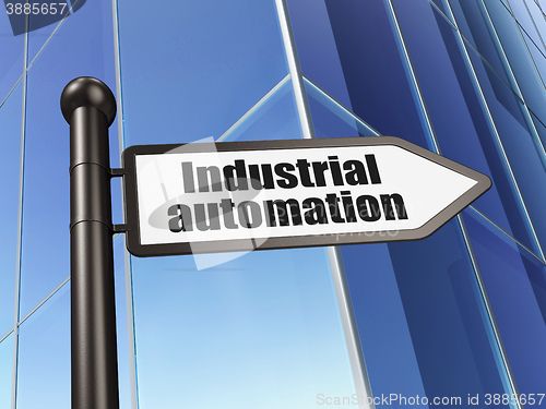 Image of Industry concept: sign Industrial Automation on Building background