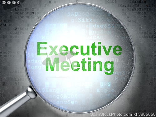 Image of Finance concept: Executive Meeting with optical glass