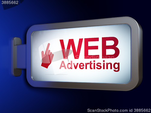 Image of Marketing concept: WEB Advertising and Mouse Cursor on billboard background