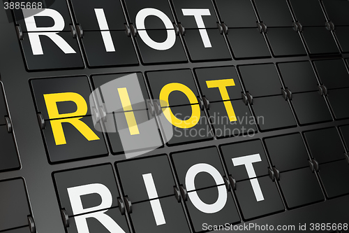 Image of Political concept: Riot on airport board background