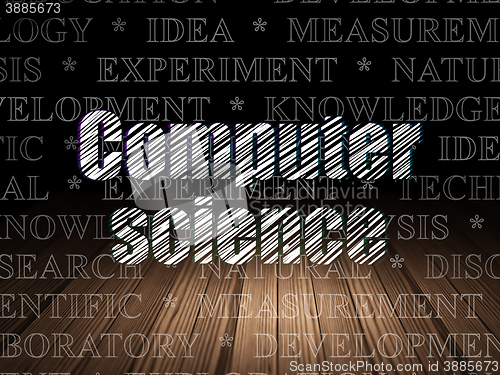 Image of Science concept: Computer Science in grunge dark room